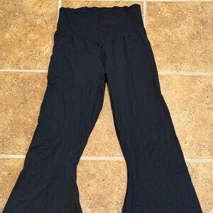 Offline by Aerie Real Me Smocked Black Flare Pants